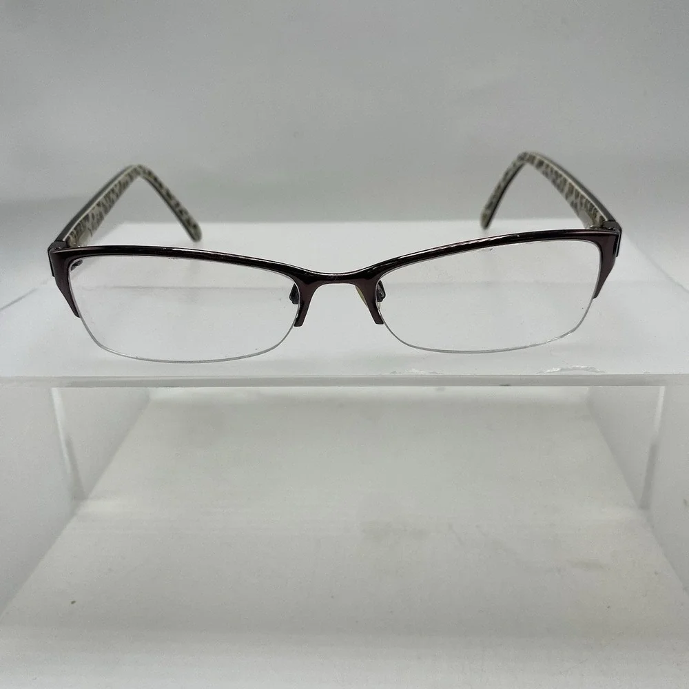 Bebe Eyeglasses Women FRAME ONLY Cat Eye Half Rim 57-17 Brown 502